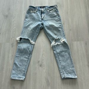 Abercrombie & Fitch Vintage Stretch 90s slim ripped blue jeans, size 30x30